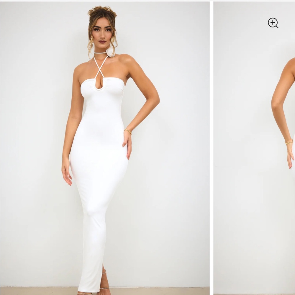 Oh Polly NWT White Halter Maxi Dress “UK 6, US 2” fits 0/00